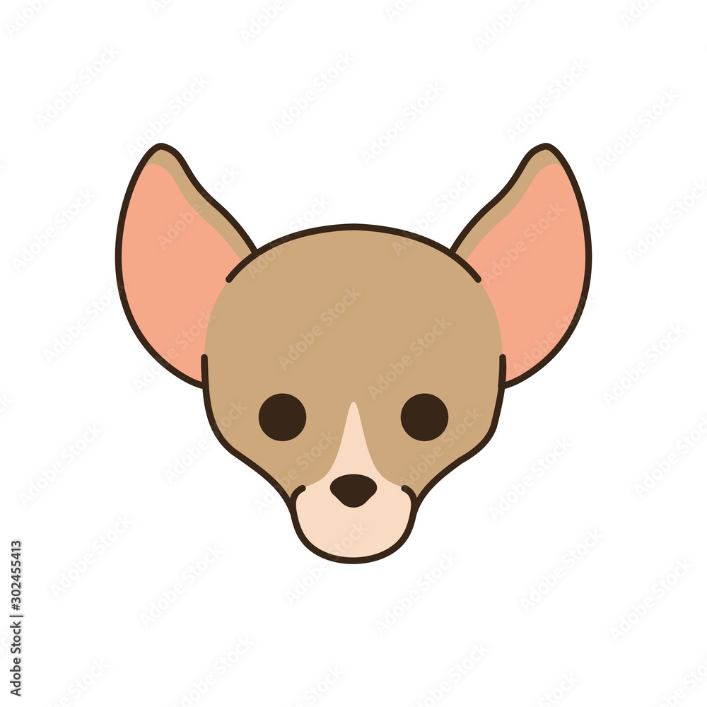 cute little dog chihuahua head fill style icon