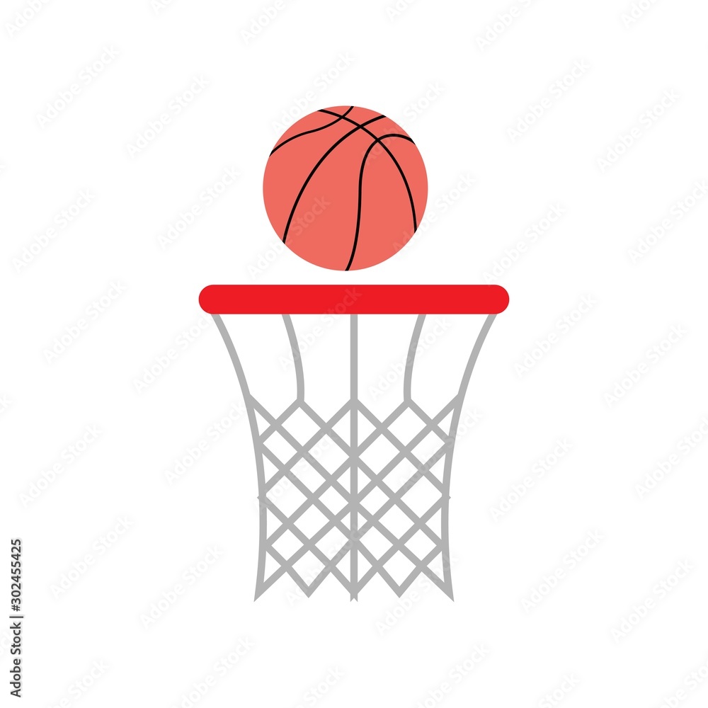Basket Flat Vector Icon. Sport Vector Illustration. Basketball Icon.