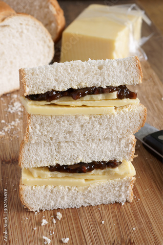 Cheese and pickle sandwich