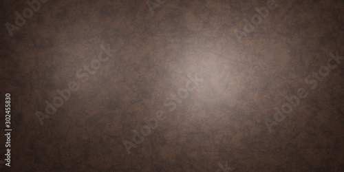 Brown old vintage paper abstract scratch stain background. Texture marble design banner website soft light center. 3D rendering