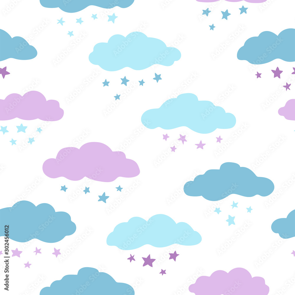 Simple cloud and star pattern Simple cloud and star pattern