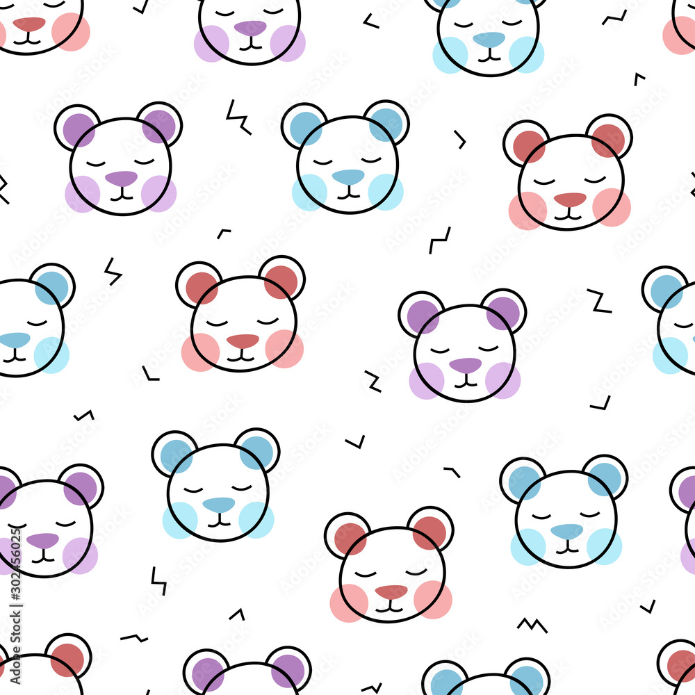 Fototapeta premium Cheerful bear pattern