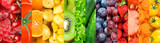 Background of fruits, vegetables and berries. Fresh food
