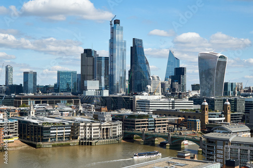 London skyline and Thames river 