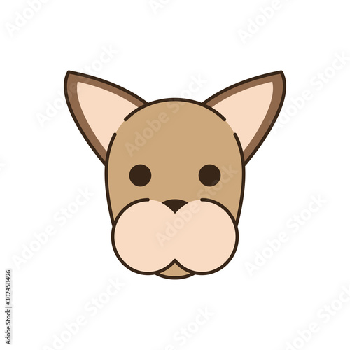 cute little dog head fill style icon