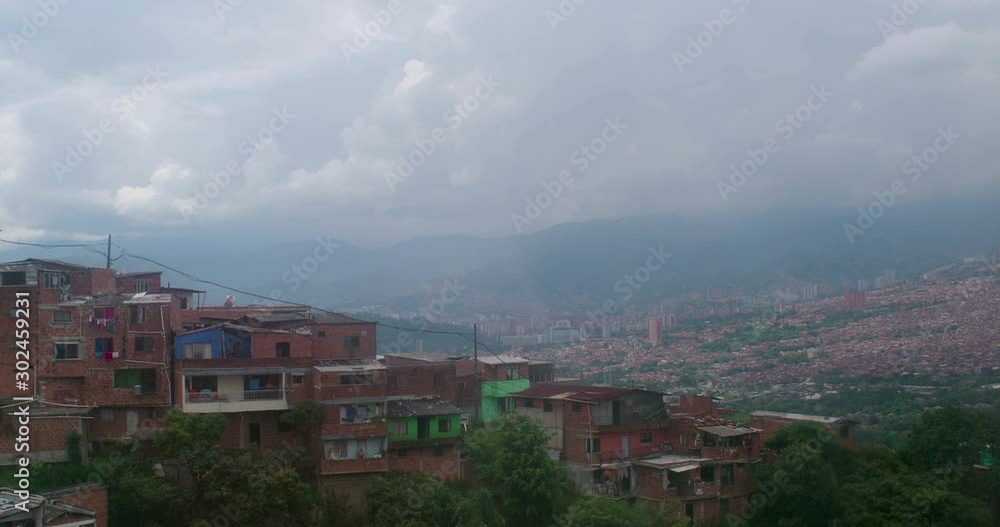 Medellin Aerial View from Cable Car, Colombia Medellin Aerial View from Cable Car, Colombia