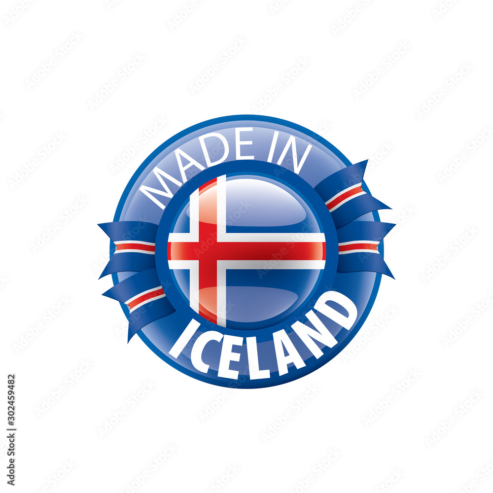 Fototapeta premium Iceland flag, vector illustration on a white background