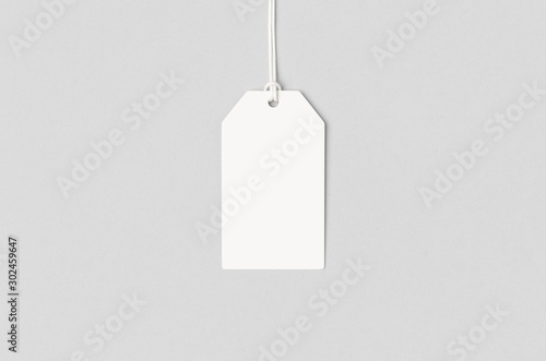 White clothing or gift tag mockup.
