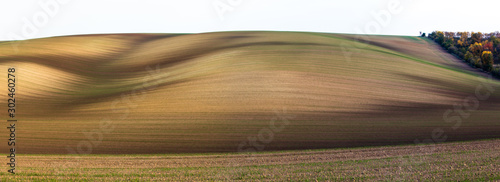 Obraz na płótnie Panorama of beautiful fields in South Bohemian (Moravian Tuscany) w salonie