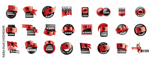 Albania flag, vector illustration on a white background