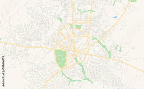 Printable street map of Parakou  Benin