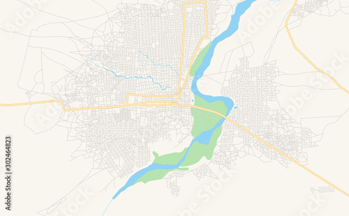 Printable street map of Geneina  Sudan