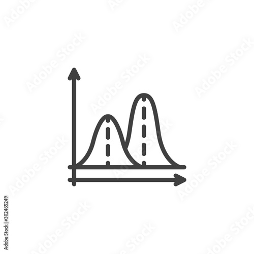 Analyzing diagram graph line icon. linear style sign for mobile concept and web design. Infographic statistics chart outline vector icon. Symbol, logo illustration. Vector graphics