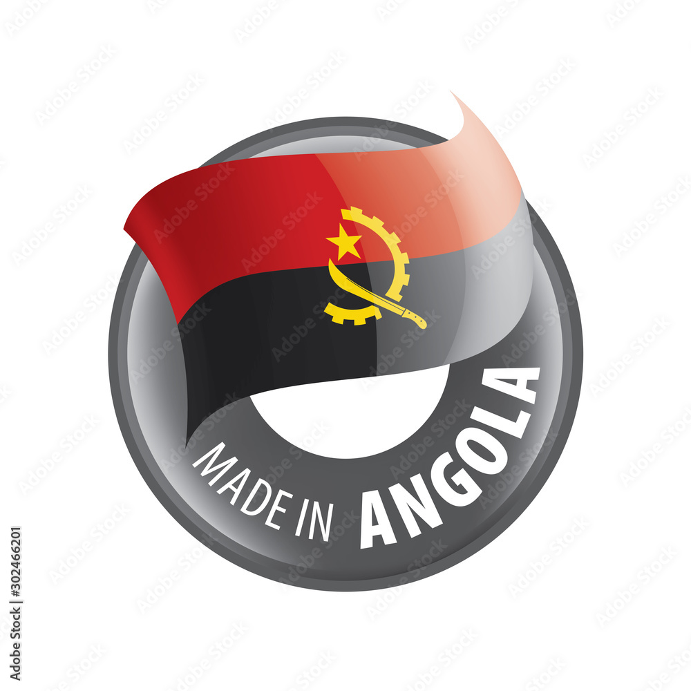 Angola flag, vector illustration on a white background Angola flag, vector illustration on a white background