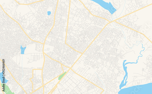 Printable street map of Tema, Ghana