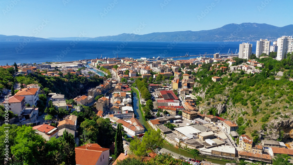 aerial view of the city. Rijeka, Croatia