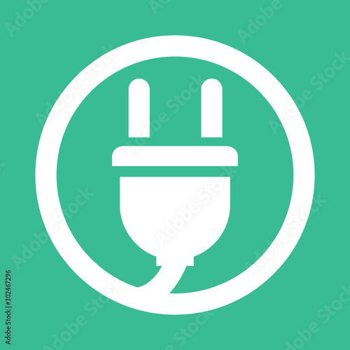 Electrical plug Logo. Template charging point logotype