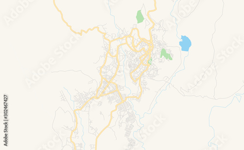 Printable street map of Gondar  Ethiopia