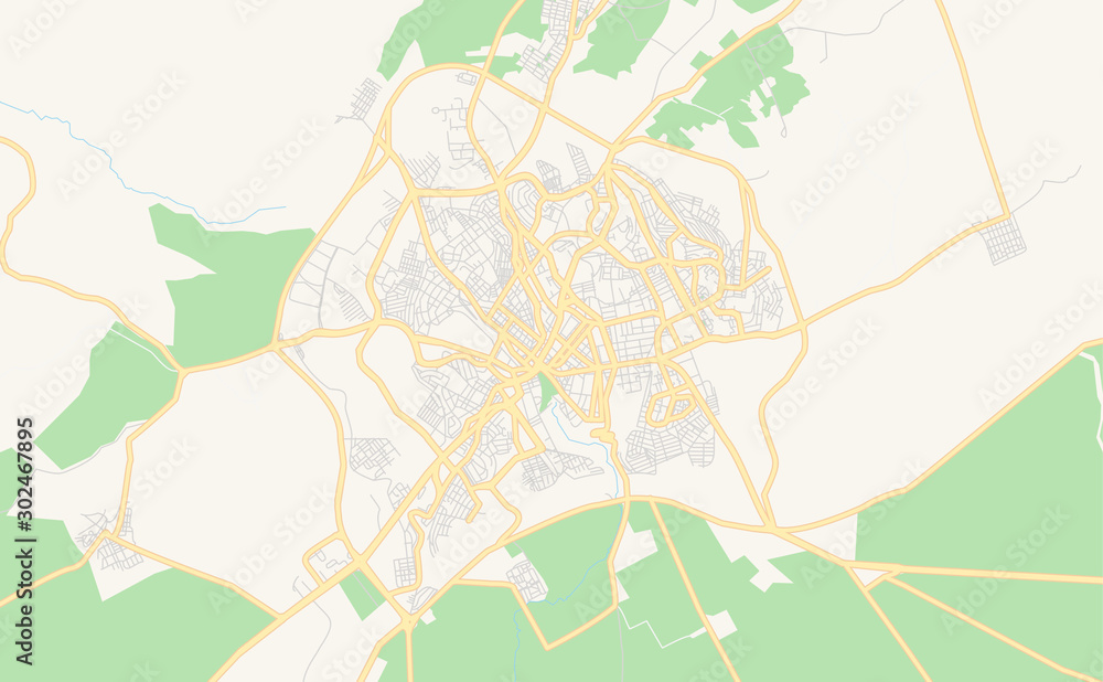 Vecteur Stock Printable street map of Mascara, Algeria | Adobe Stock