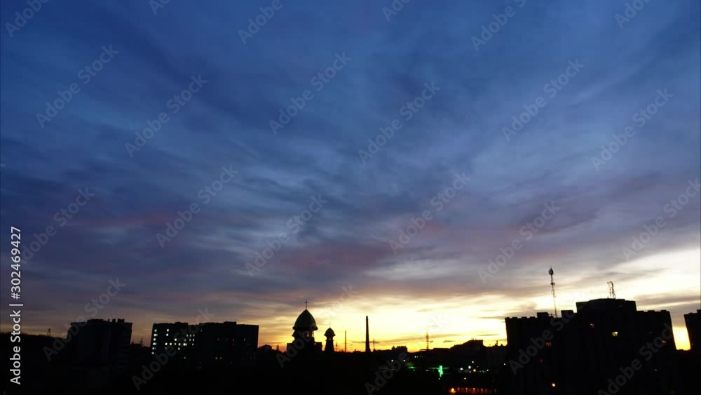 Clouds over the city. Time lapse. Clouds over the city. Time lapse.