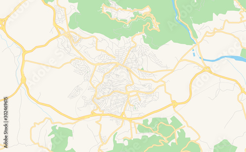 Printable street map of Tizi Ouzou  Algeria