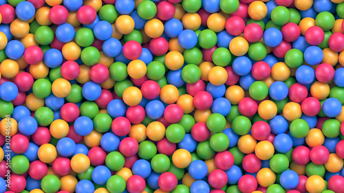 Dry children's pool with colorful plastic balls