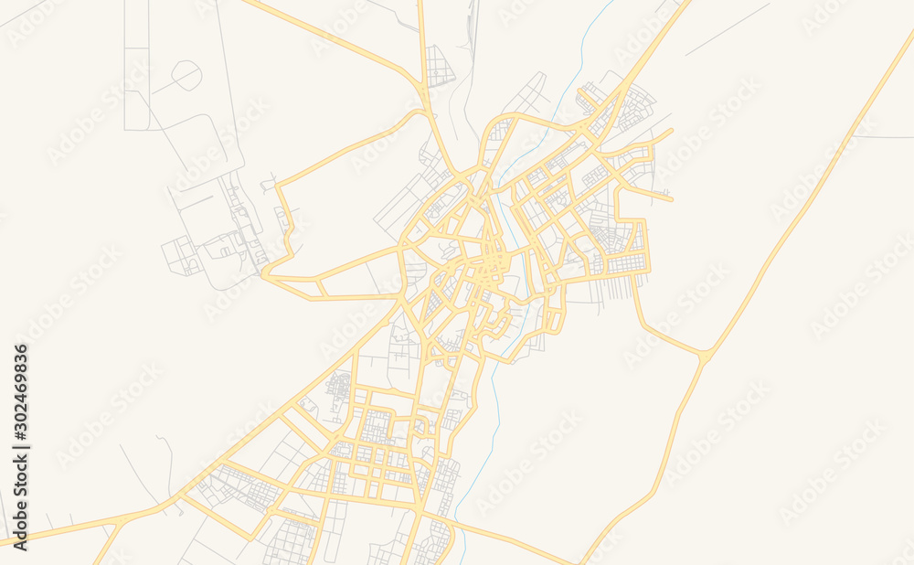 Fototapeta premium Printable street map of Bechar, Algeria