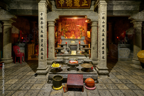 chinese buddhist temple inside interior