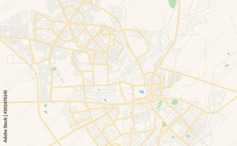 Printable street map of Kimberley, South Africa