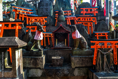 The iconic shrine in Kyoto, made famous for its thousands of orange and black torii gates which climb to the summit of Mt Inari