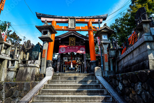 The iconic shrine in Kyoto, made famous for its thousands of orange and black torii gates which climb to the summit of Mt Inari