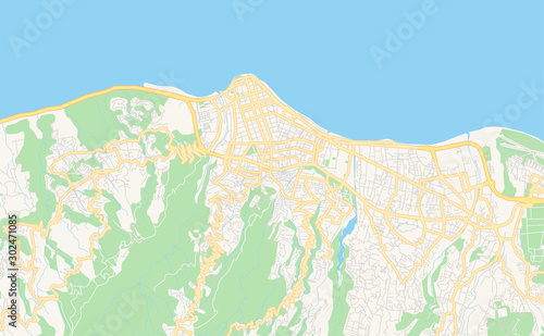 Printable street map of Saint-Denis, Reunion
