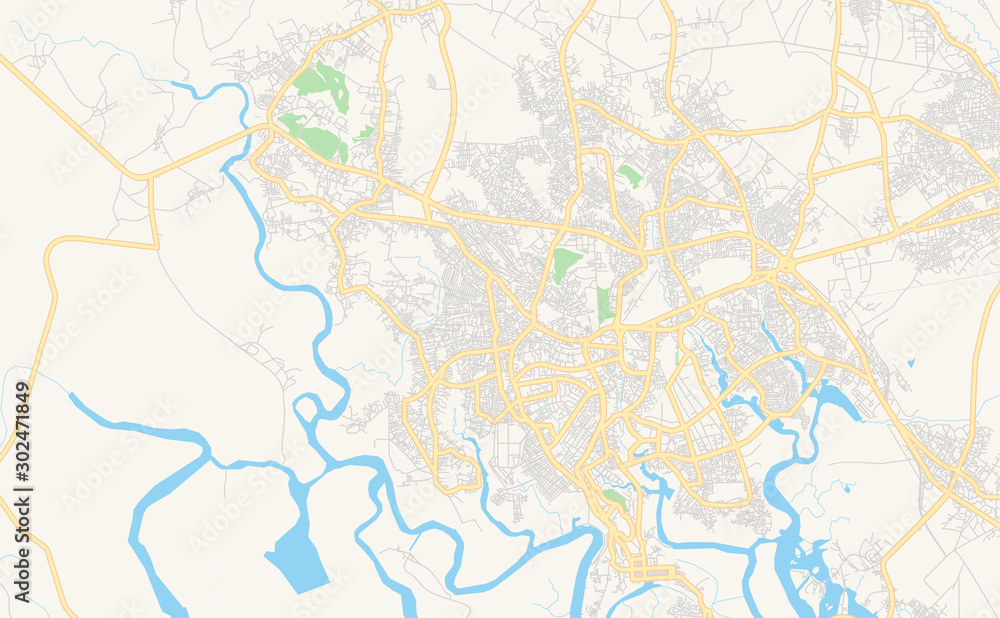 Printable street map of Buguma, Nigeria