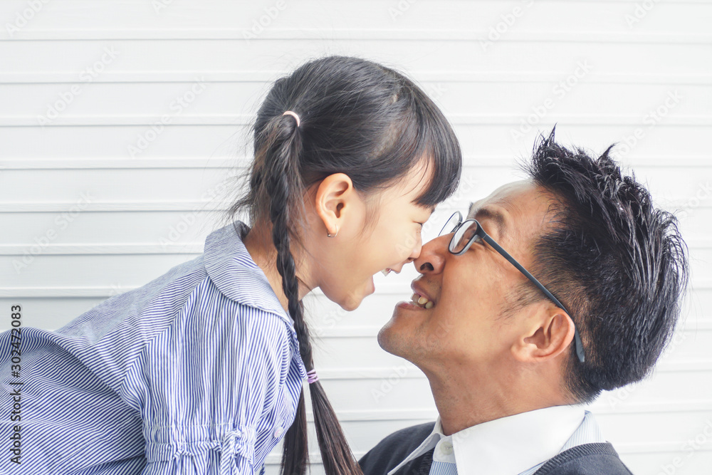 Father and daughter having a good time together.