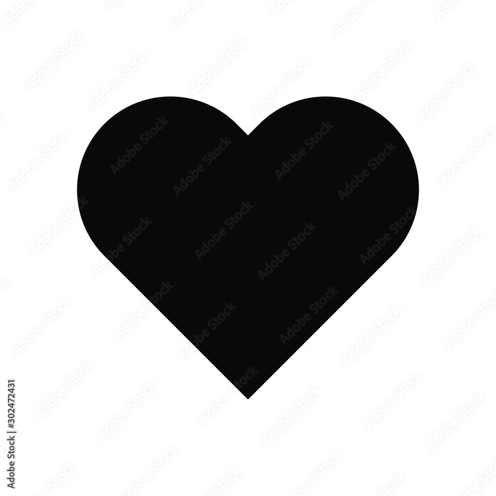 Heart icon symbol. Black logo silhouette isolated on white background. Vector illustration image. Heart icon symbol. Black logo silhouette isolated on white background. Vector illustration image.