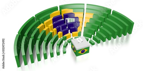 Bilde på lerret Parliament election in Brazil - 3D rendering