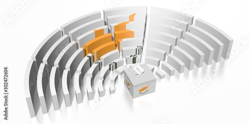 Parliament election in Cyprus - 3D rendering