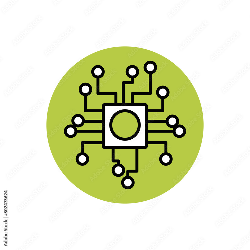 Digital motherboard icon block design Digital motherboard icon block design