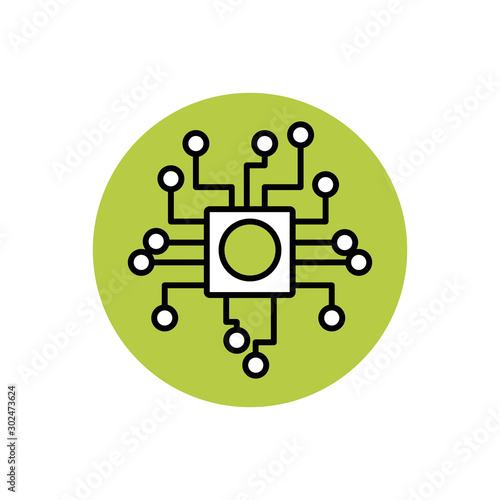 Digital motherboard icon block design