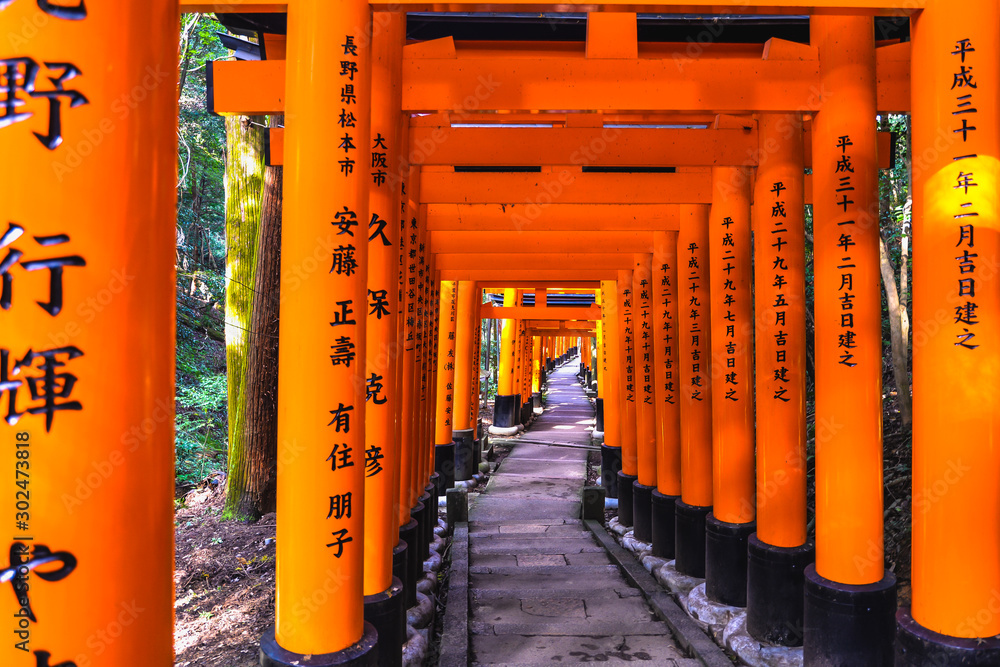 The iconic shrine in Kyoto, made famous for its thousands of orange and black torii gates which climb to the summit of Mt Inari