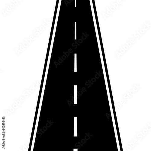 Road shape cartoon style vector illustration. Symbols and objects for design isolated on background. Asphalt road template. Bending high way, highway geometric style