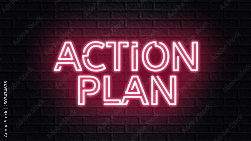 red neon video animation action plan red neon video animation action plan