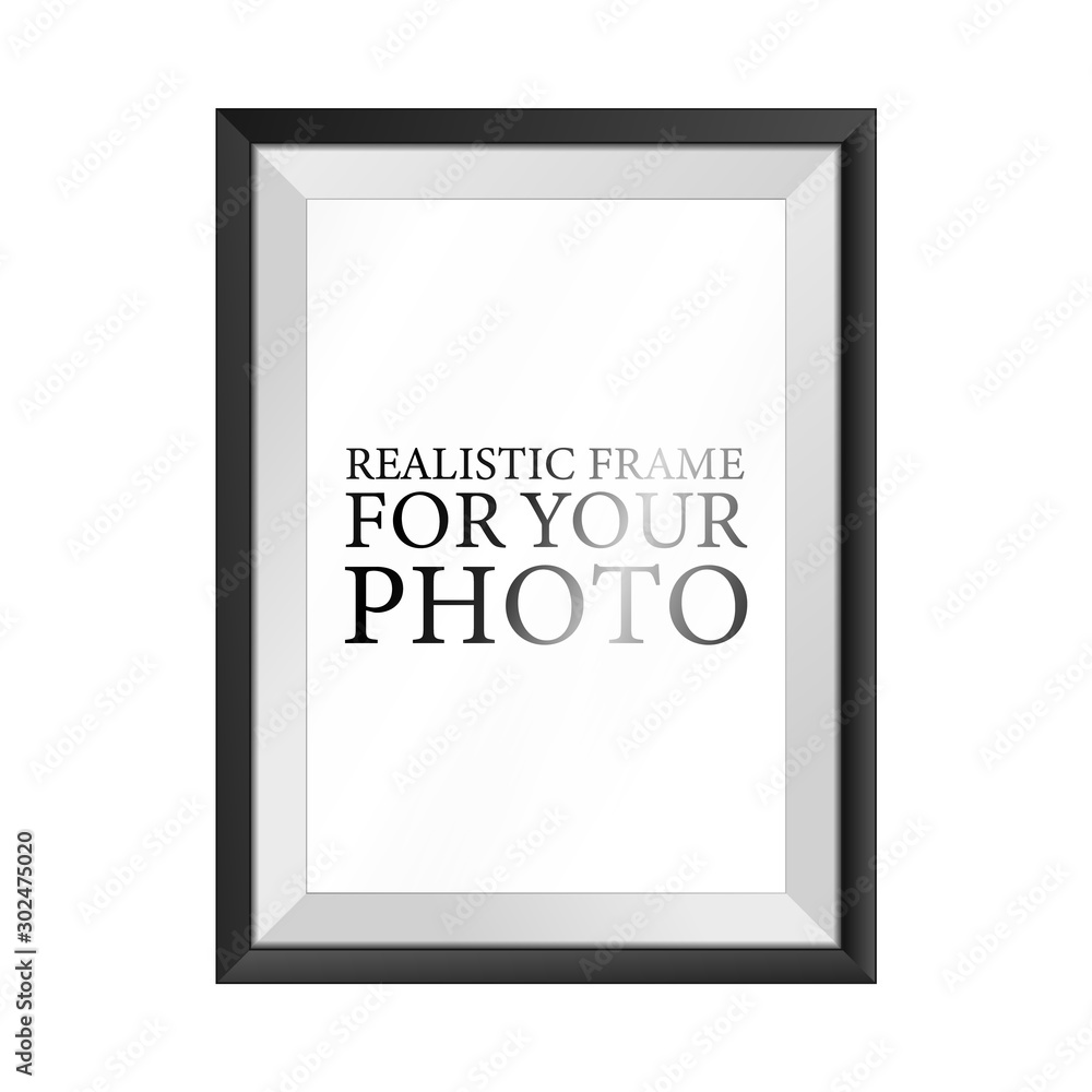 Black Realistic photo frame template isolated on white background. Graphic Resource vector illustration, blank picture for gallery, text, empty mockup, interior, simple image object Black Realistic photo frame template isolated on white background. Graphic Resource vector illustration, blank picture for gallery, text, empty mockup, interior, simple image object