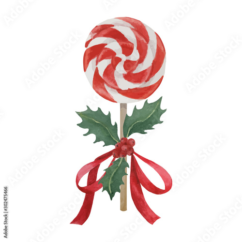peppermint lollipop decorated for Christmas