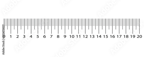 Original Centimetre Ruler. Measuring tool, Graduation grid, flat vector illustration. Size indicator units, Measure tape isolated on background.