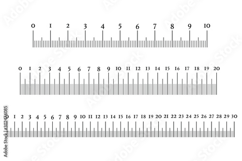 Original Centimetre Ruler. Measuring tool, Graduation grid, flat vector illustration. Size indicator units, Measure tape isolated on background.