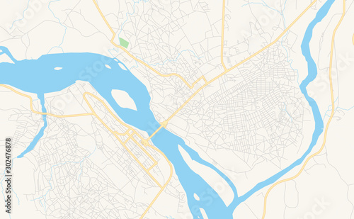 Wallpaper Mural Printable street map of Tete, Mozambique Torontodigital.ca