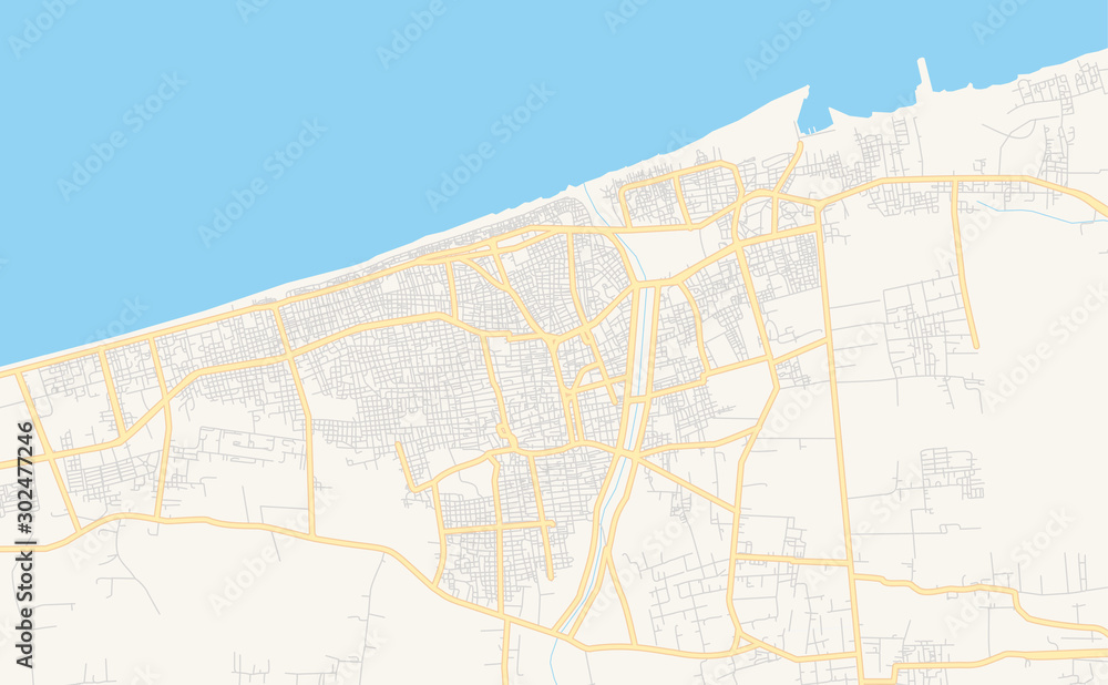 Printable street map of Arish, Egypt