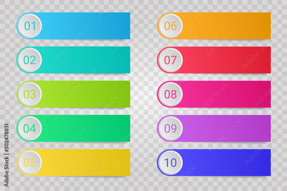 Round bullet points with colorful paper stickers and copy space isolated on transparent background. Round bullet points with colorful paper stickers and copy space isolated on transparent background.