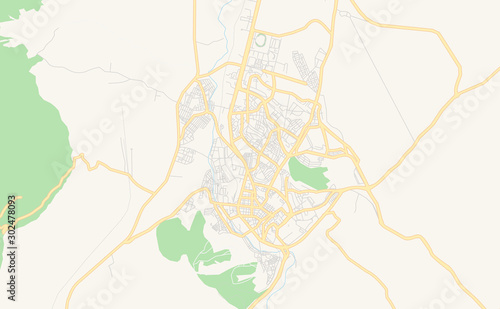 Printable street map of Saida, Algeria